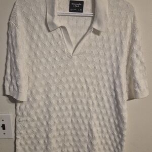 Abercrombie & Fitch Men's White Polo Shirt
